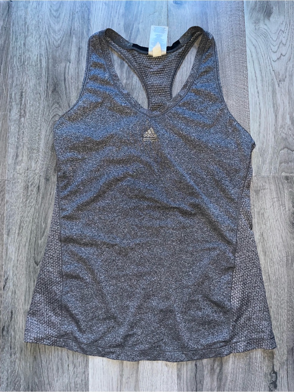 adidas Women's Heather Charcoal Racerback Tank